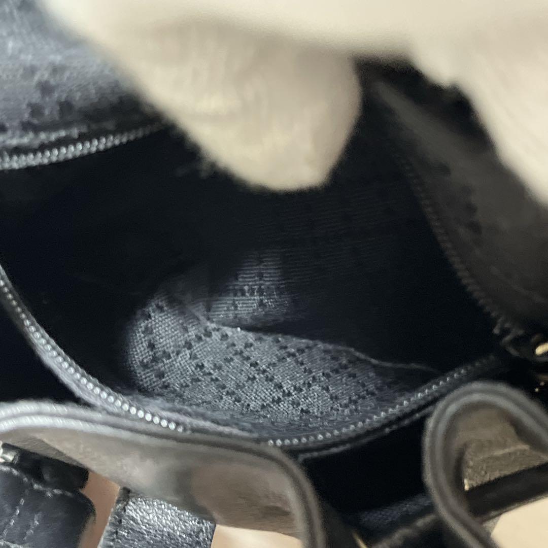 GUCCI オールドグッチ　ミニリュック　バンブー　ブラック