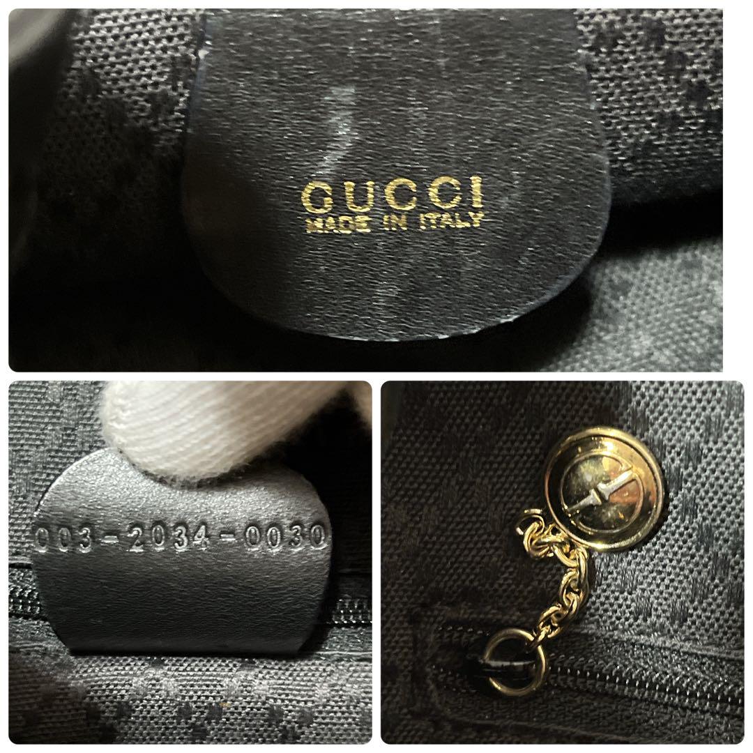GUCCI オールドグッチ　ミニリュック　バンブー　ブラック