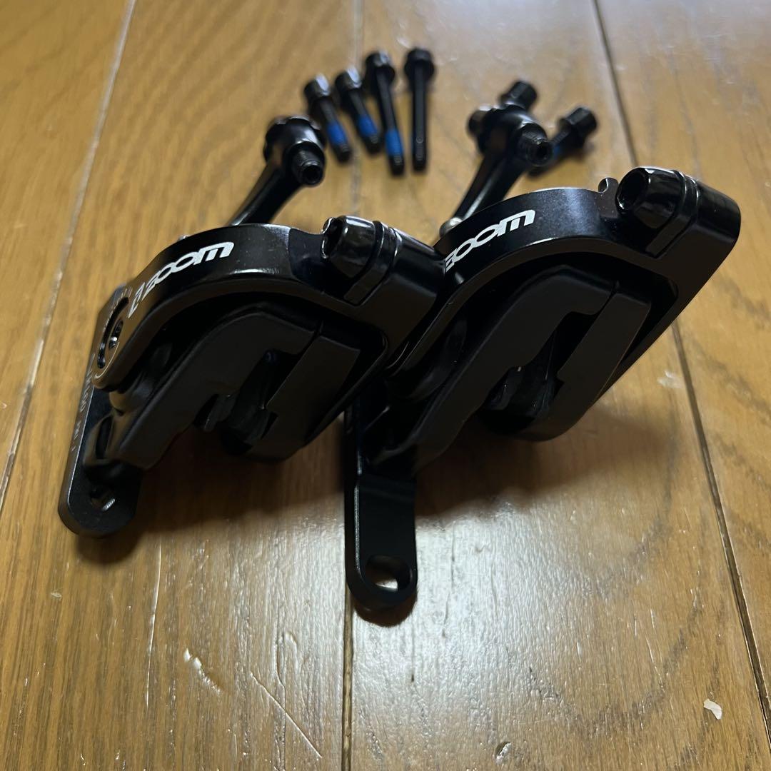 Zoom ディスクブレーキケーブル機械式前後セットブラック