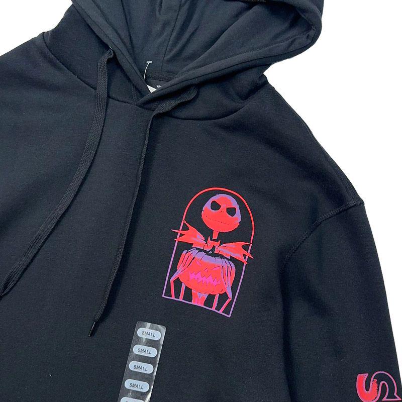 GLOGANG パーカー ナイトメアービフォアクリスマス ブラック ディズニー ナイトメアビフォアクリスマス ジャックパーカー