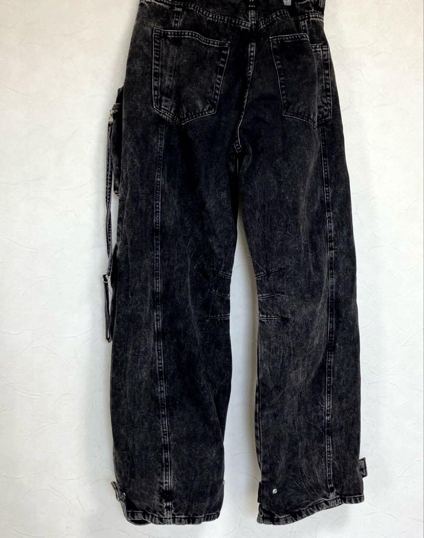 【ZARA】 UTILITY DENIM カーゴパンツ　ブラック / 36インチ