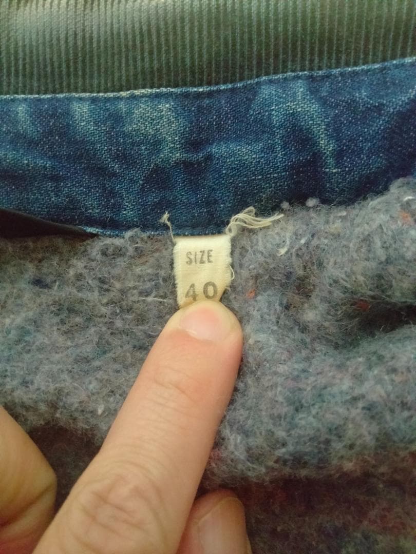 ビンテージ70年代ELYエリー裏地ブランケット付きデニムカバーオール青正規品40 ビンテージ70年代ELYエリー裏地ブランケット付きデニムカバーオール青正規品40