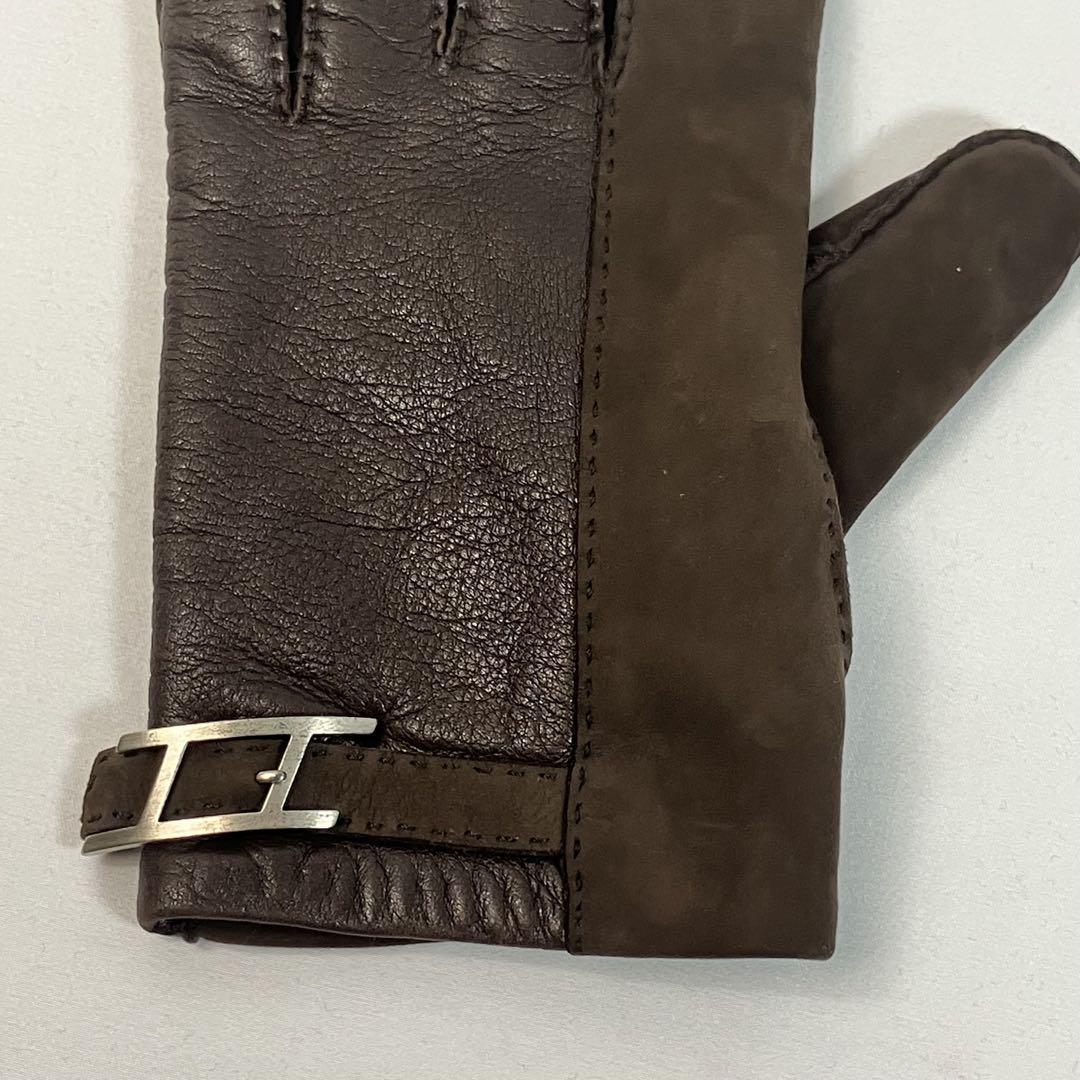 【極美品】HERMES エルメス　手袋　グローブ　ラムレザー　カシミア8 1/2