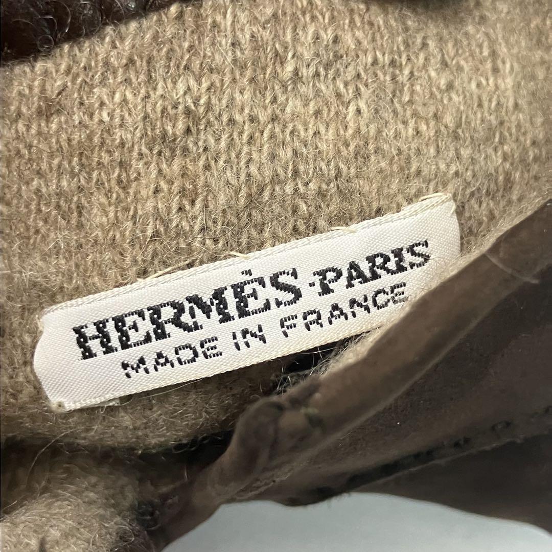 【極美品】HERMES エルメス　手袋　グローブ　ラムレザー　カシミア8 1/2