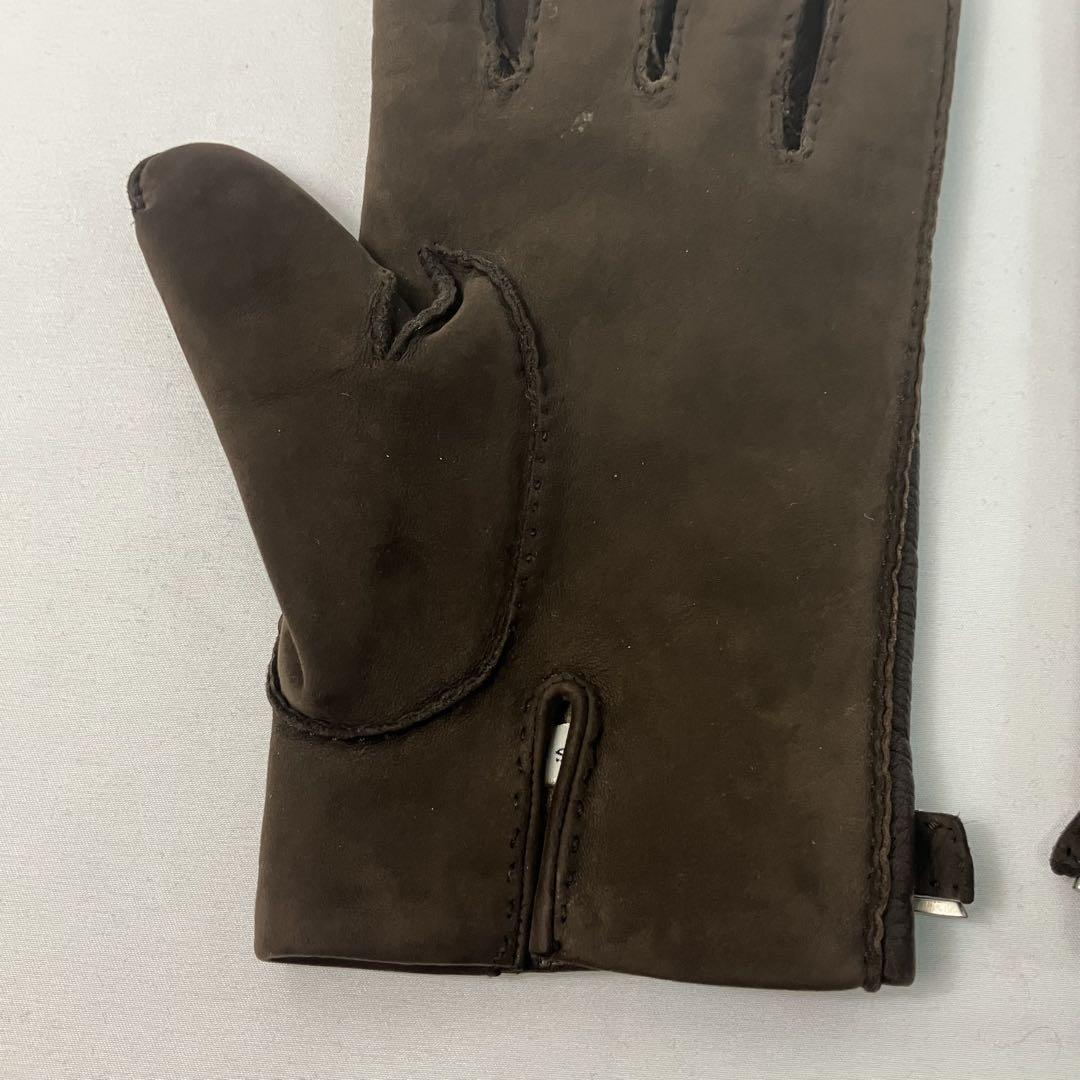 【極美品】HERMES エルメス　手袋　グローブ　ラムレザー　カシミア8 1/2