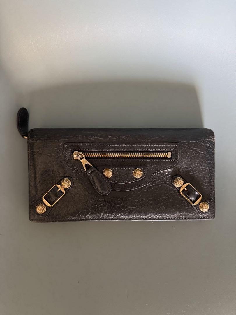 BALENCIAGA ブラックレザー折り財布 be-rich0112_bs3406
