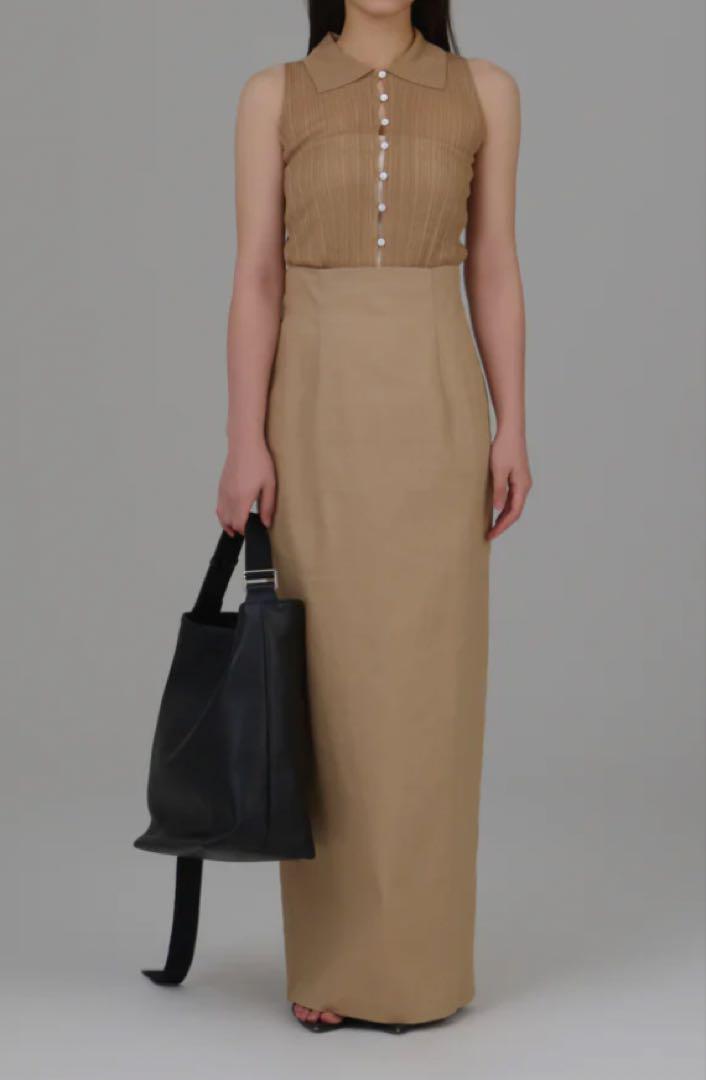 スカート Louren highwaist pencil skirt beige