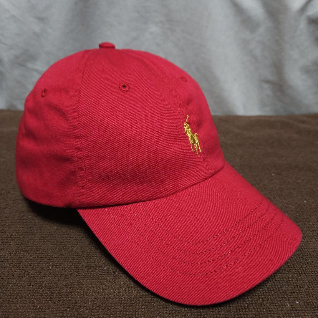 POLO ポロ キャップ ラルフローレン レッド ポニー 革ベルト