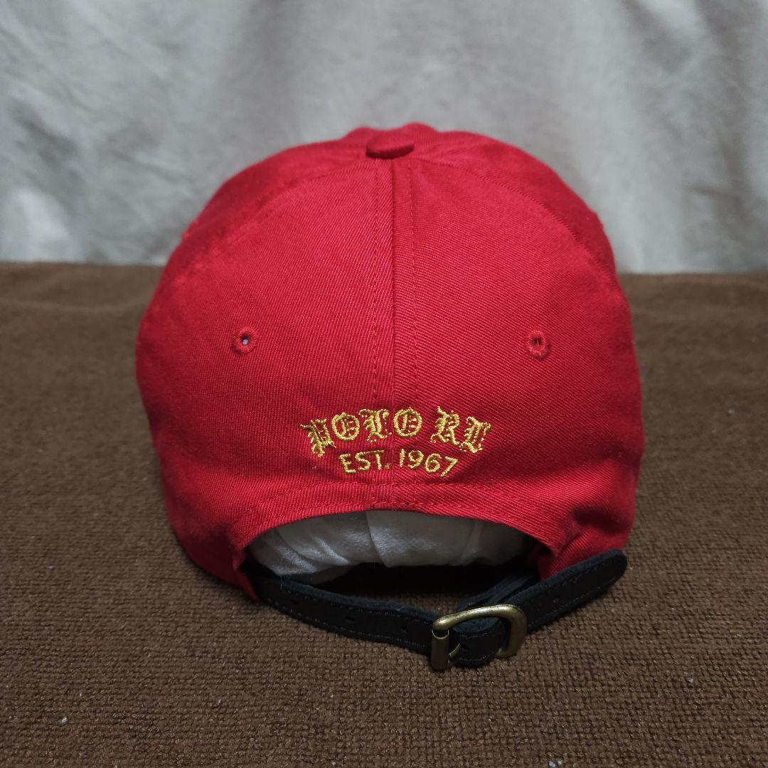 POLO ポロ キャップ ラルフローレン レッド ポニー 革ベルト