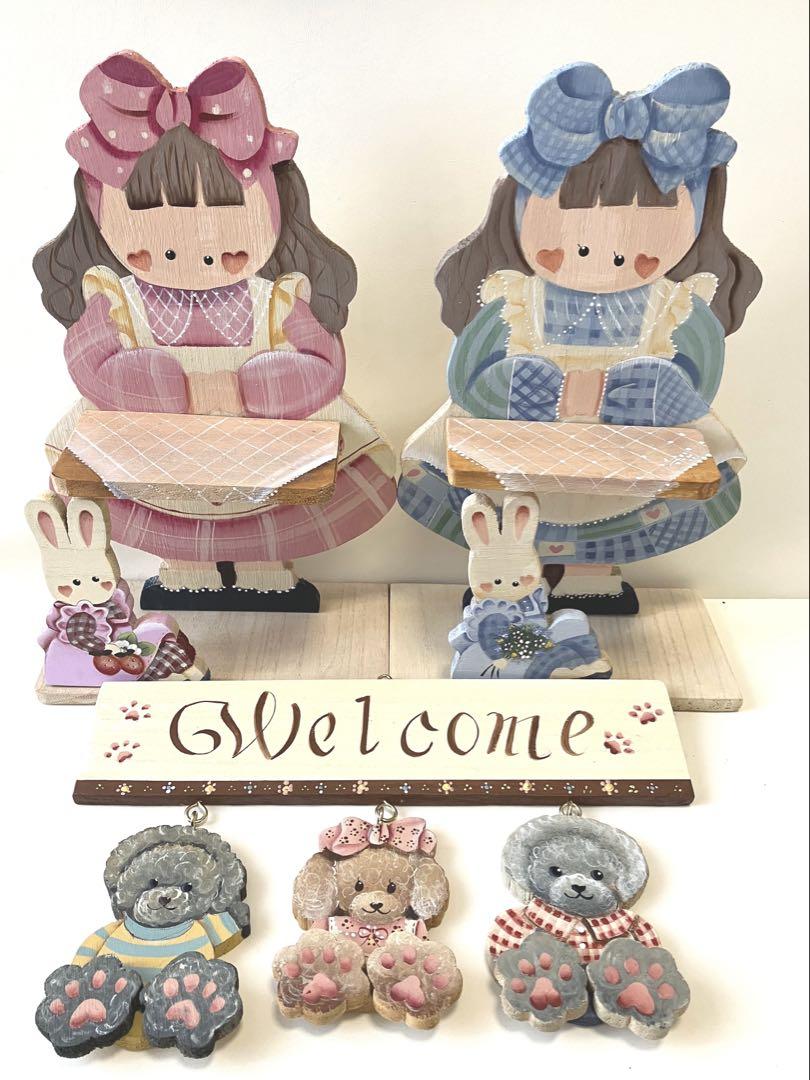 らむちゃん様専用　女の子花台　ピンク　ブルー　プードル