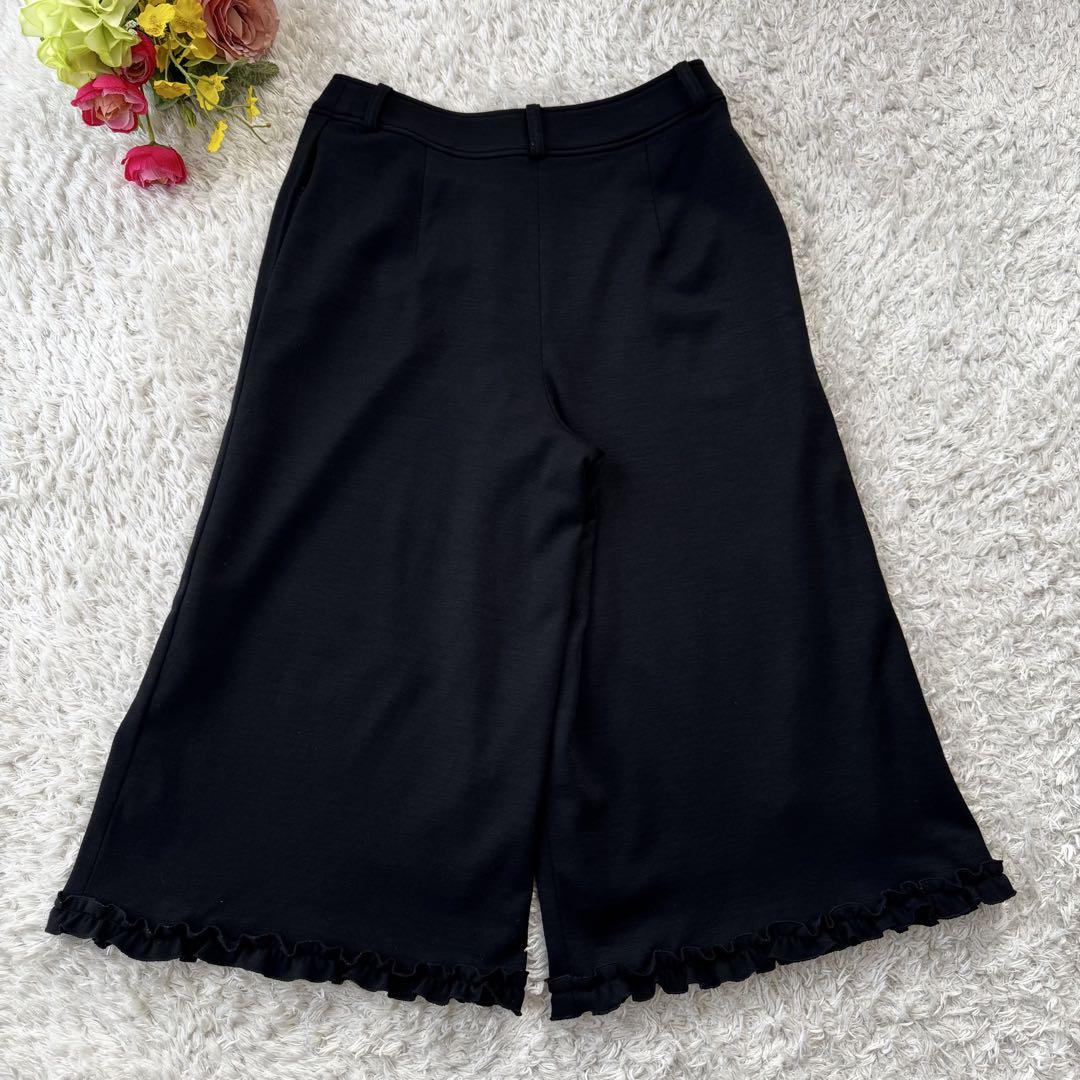 美品 エムズグレイシー ガウチョパンツ ワイド フリル ストレッチ ワイド 38
