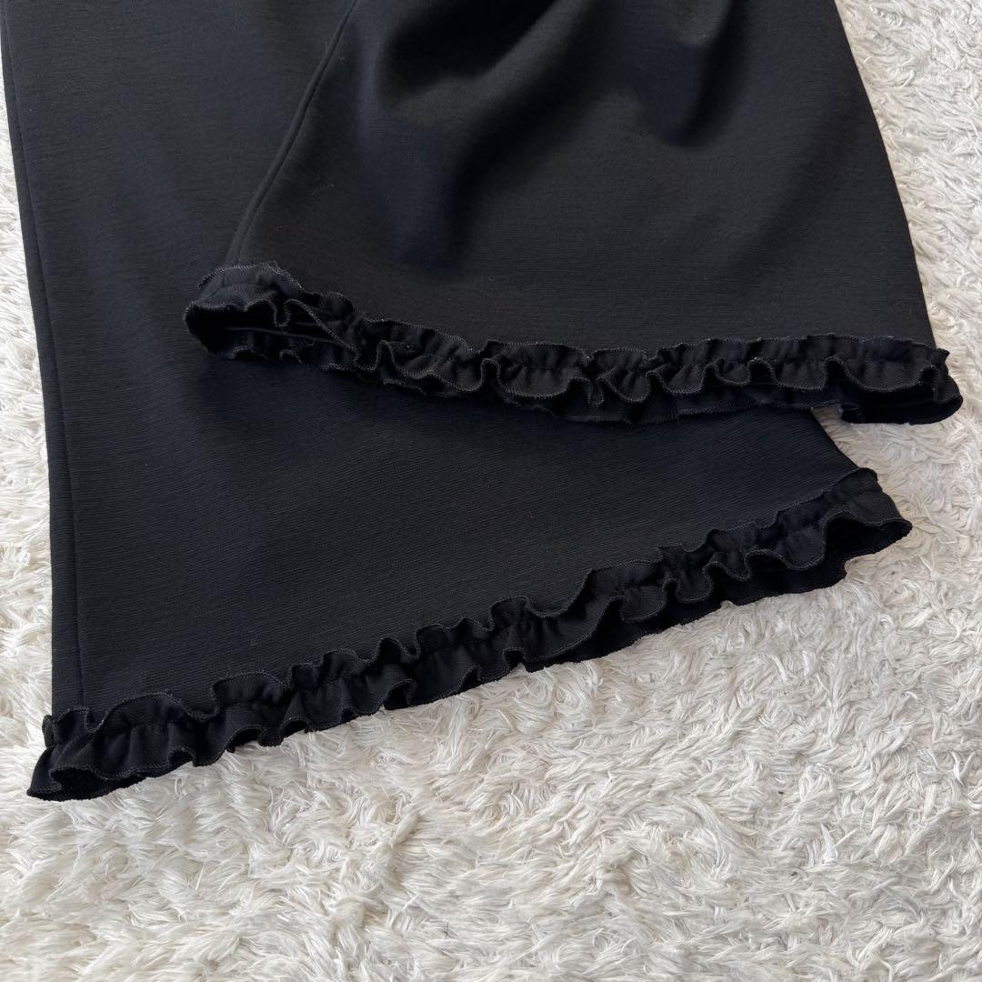 美品 エムズグレイシー ガウチョパンツ ワイド フリル ストレッチ ワイド 38