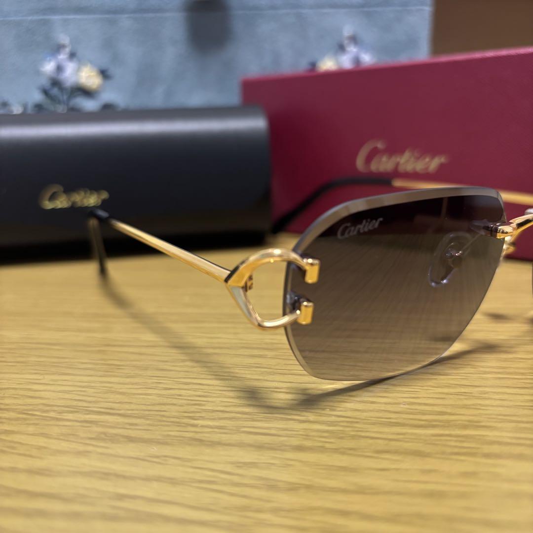Cartier ゴールドフレーム サングラス ケース付き CT0468 - メルカリ
