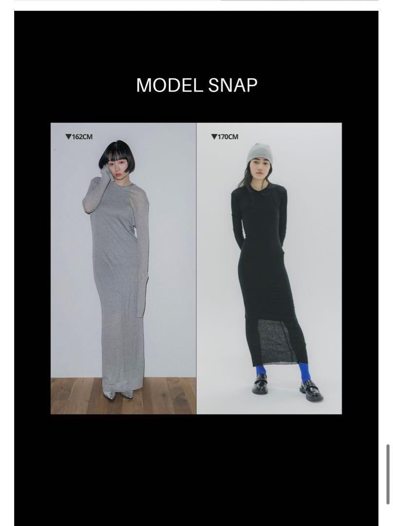 OAF cutting maxi dress シアーロングワンピース　ブラック