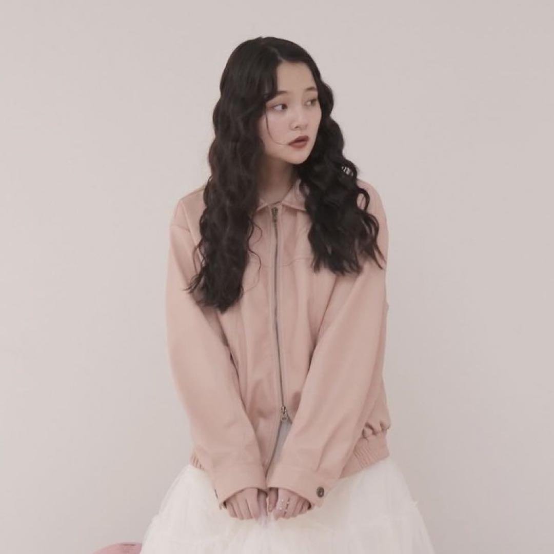muguet heart pocket leather jacket