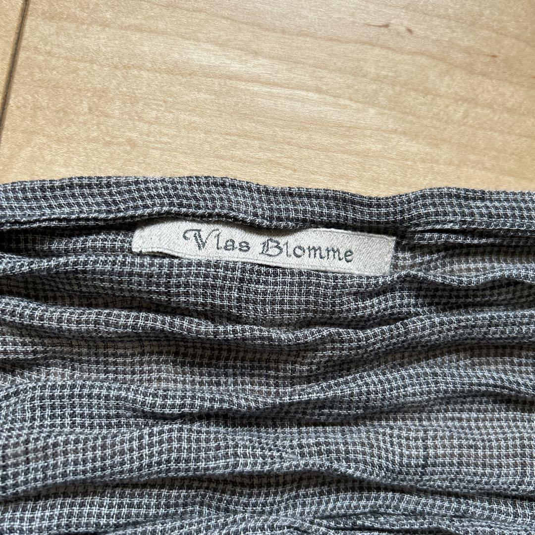 Vlas Blommeリネンストール 刺繍入り　ヴラスブラム【新品未使用】 Vlas Blommeリネンストール 刺繍入り ヴラスブラム