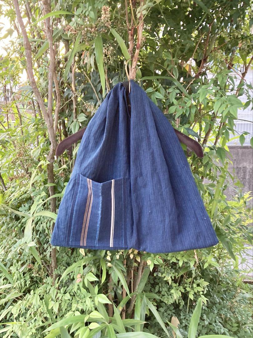本格派ま！ 手提げ 襤褸 943 ワンハンドル 藍 リメイク 古布 藍染 バッグ ボディバッグ・ウエストポーチ