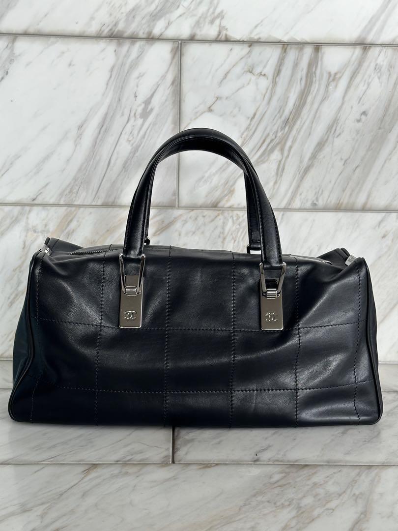 正規品　CHANEL シャネル チョコバー ボストンバッグ レザー ブラック