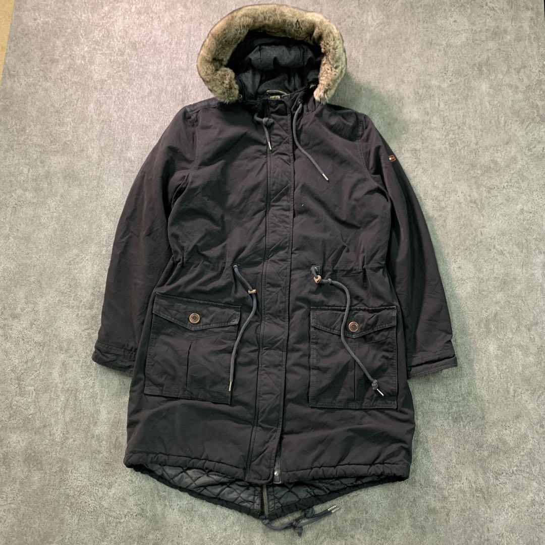 TOMMY HILFIGER モッズコート N3-B 黒 古着6TAS2