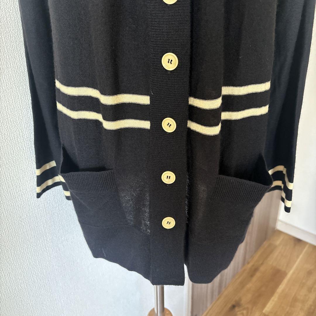 ファーストライン ライン入カシミヤカーディガン|未着用