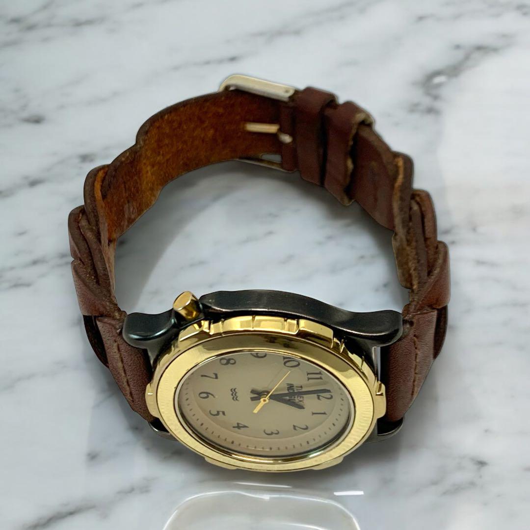 M439❀希少レア TIMEX インディゴ 腕時計 ゴールド ブラック