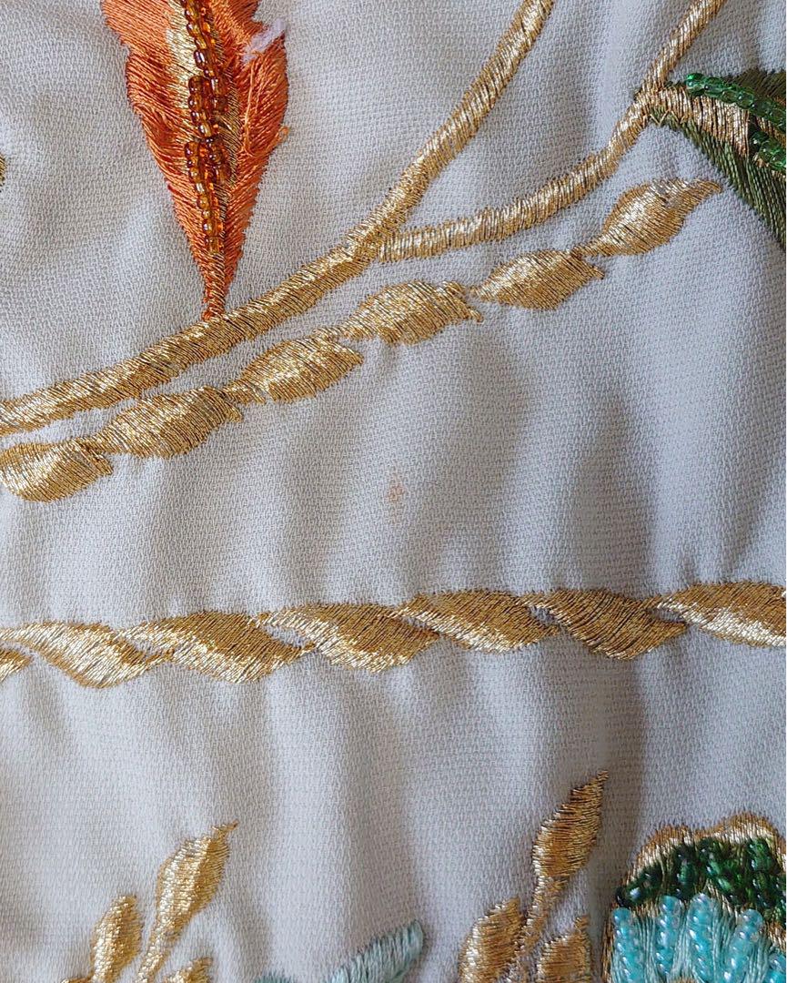 ビーズ刺繍ワンピース　結婚式ドレス　ヴィンテージ