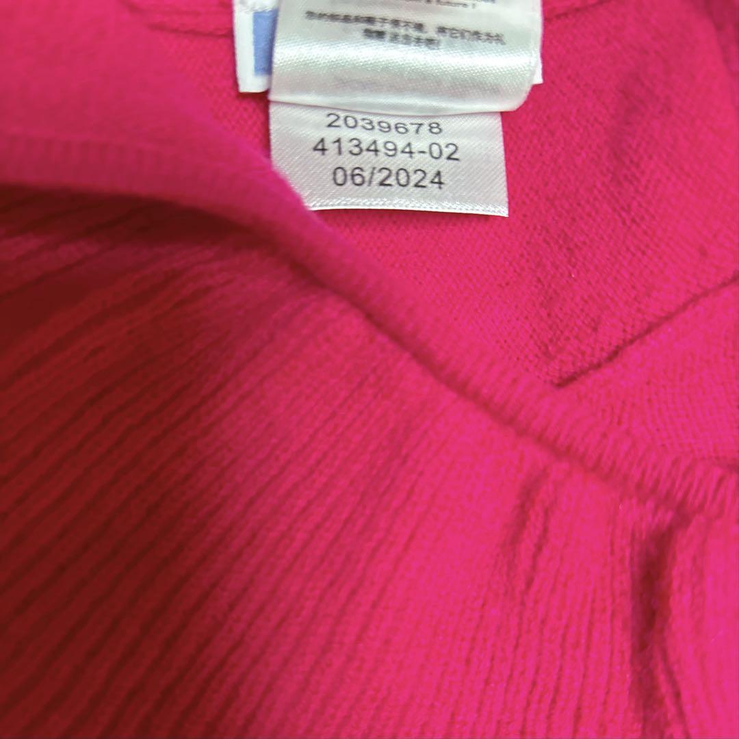 AW24 新品　Jacadi フリル付きニットワンピース　ピンク　4A