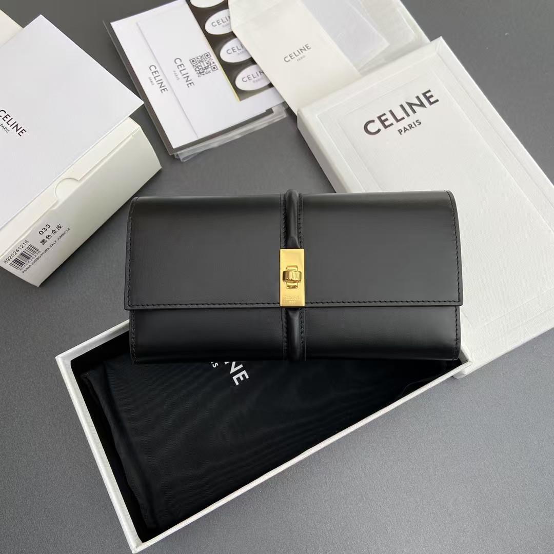 CELINE 三つ折り財布 ブラック - メルカリ