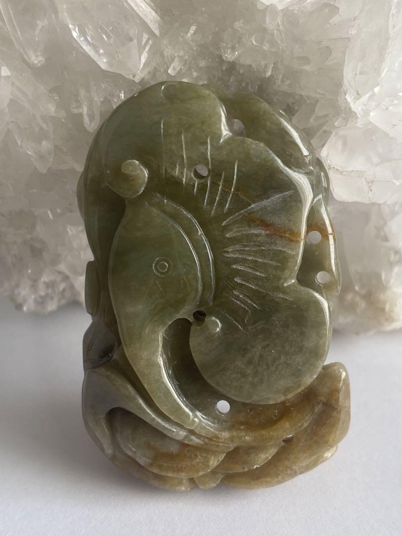 ◎天然石☆ジェイド(翡翠)『虎彫り』カービング チャーム 装飾品