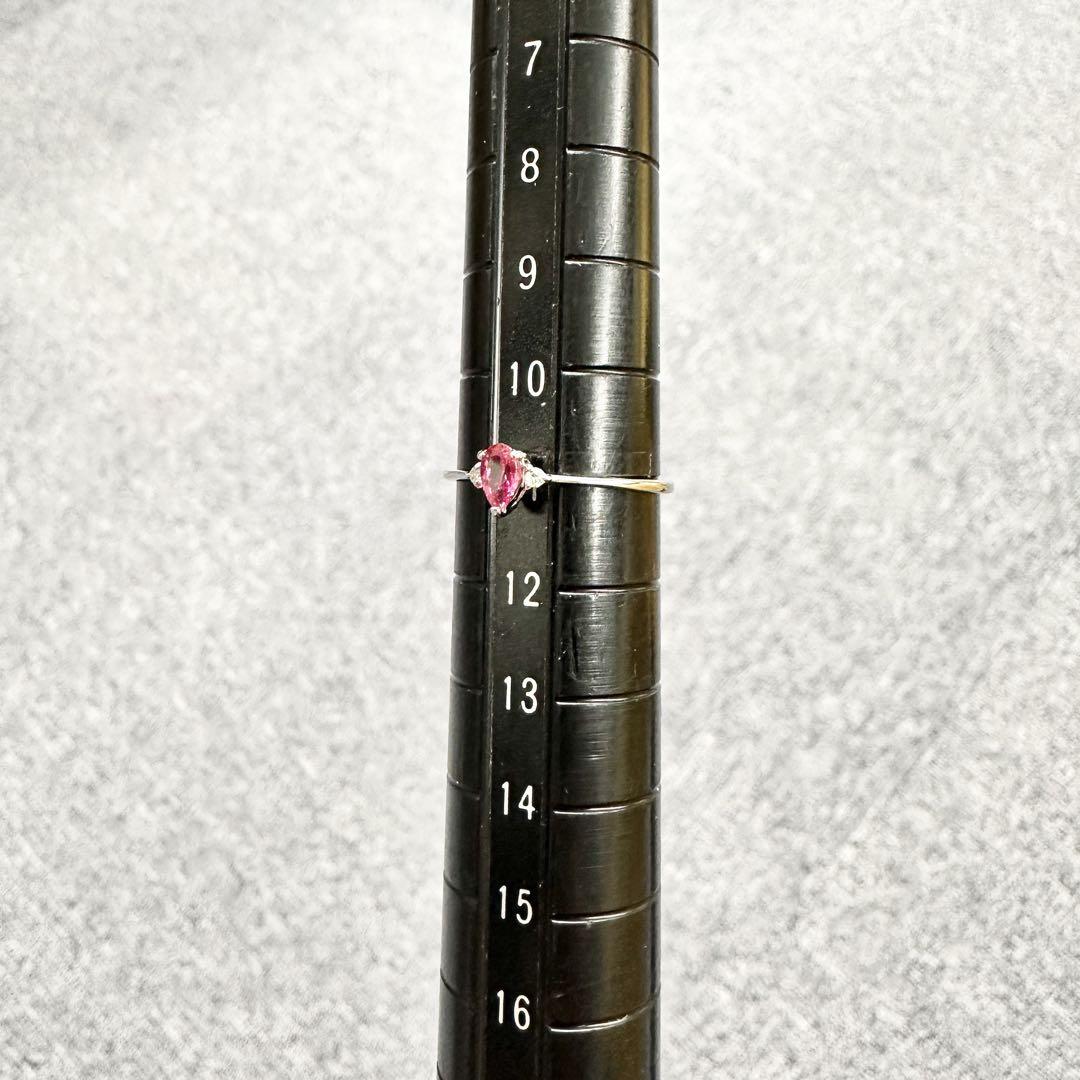 1点もの✨K10WG ピンクスピネル 0.16ct ダイヤ リング 11号