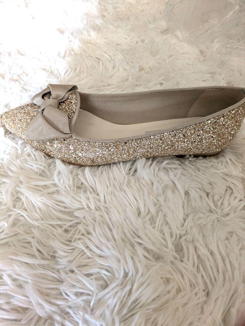 【美品】DIANA ダイアナ　グログランリボンオペラシューズ　フラットシューズ