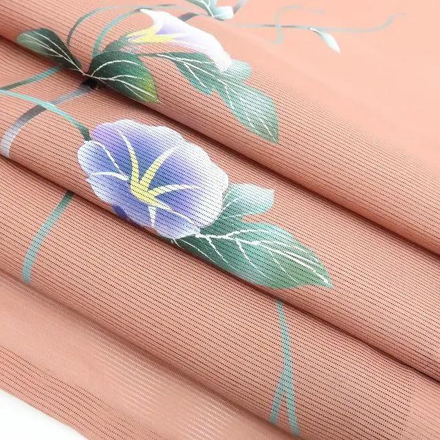 Y3010◇新品 洗える夏着物 絽 仕付け糸付 朝顔 トールサイズ