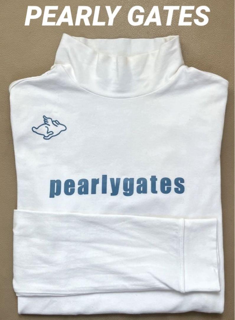 PEARLY GATESパーリーゲイツ 長袖モックネックシャツ ホワイト