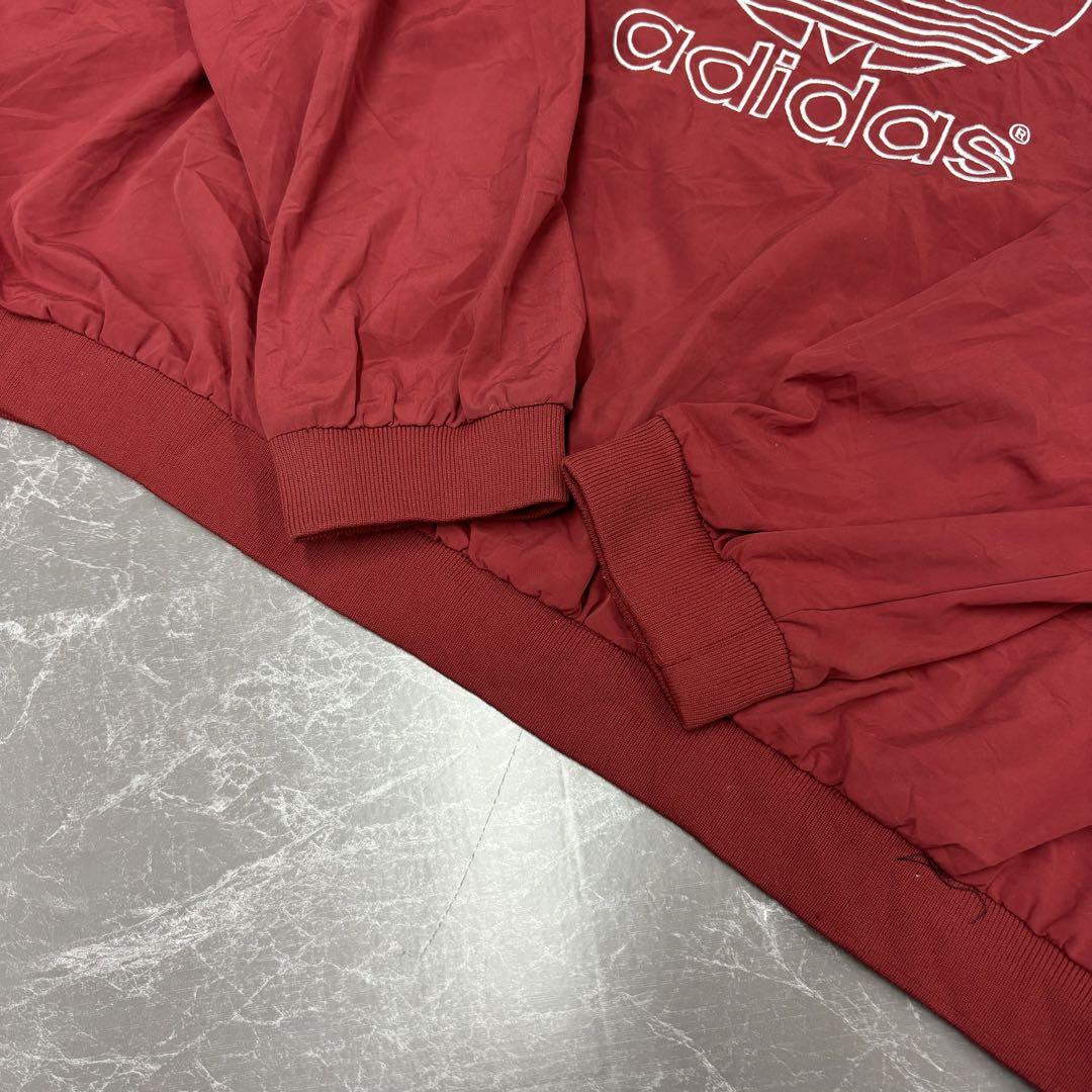 【90's】adidas 赤 ナイロンプルオーバージャケット　古着　レッド