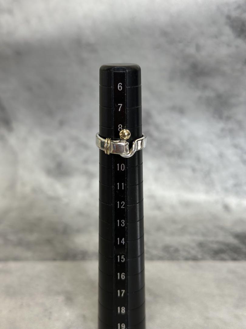 美品ティファニー フック＆アイ ノット 750/925 リング 指輪 9号
