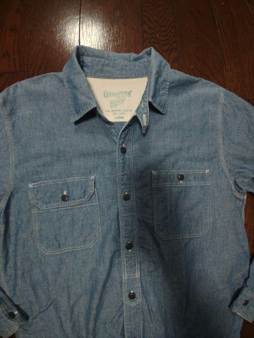 OSHKOSH シャンブレーシャツ　L　デニムシャツ　シャツ　長袖