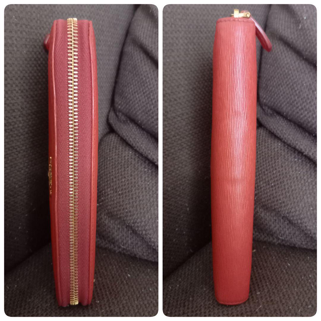 即納正規店 正規品 赤 ラウンドファスナー財布 VlLRQ-m42963696707 希少 PRADA 特別大特価