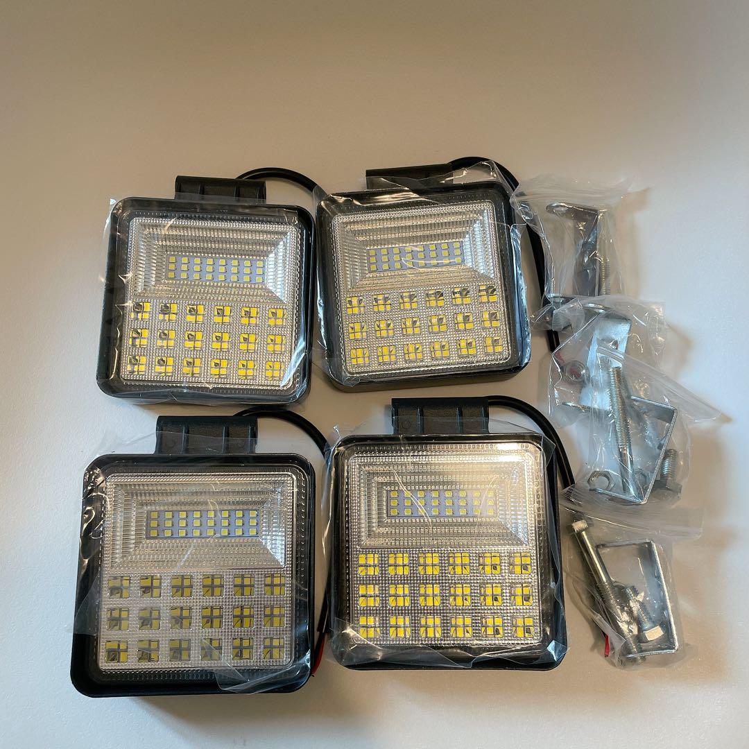 nowtaba LEDライト 126W 12V 24V ワークライト 懐中電4個