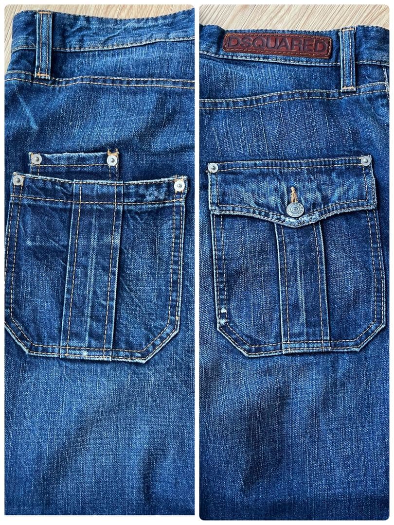 DSQUARED2 ダークブルー ダメージ デニム ショートパンツ 46