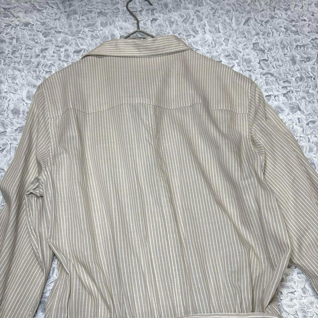 新品】ミラオーウェン シャツオールインワン ストライプ
