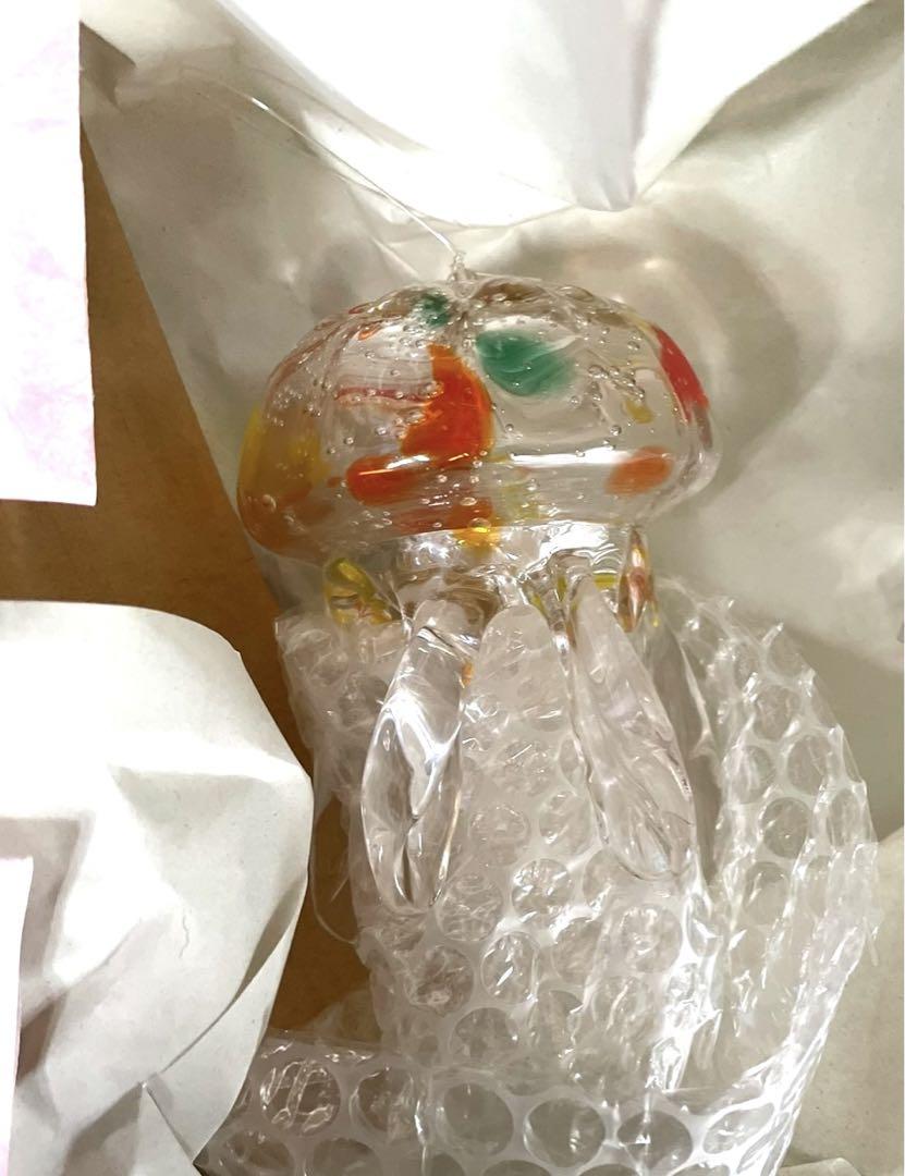 【新品】くらげ風鈴 クラゲ風鈴 ガラス細工(レア配色)