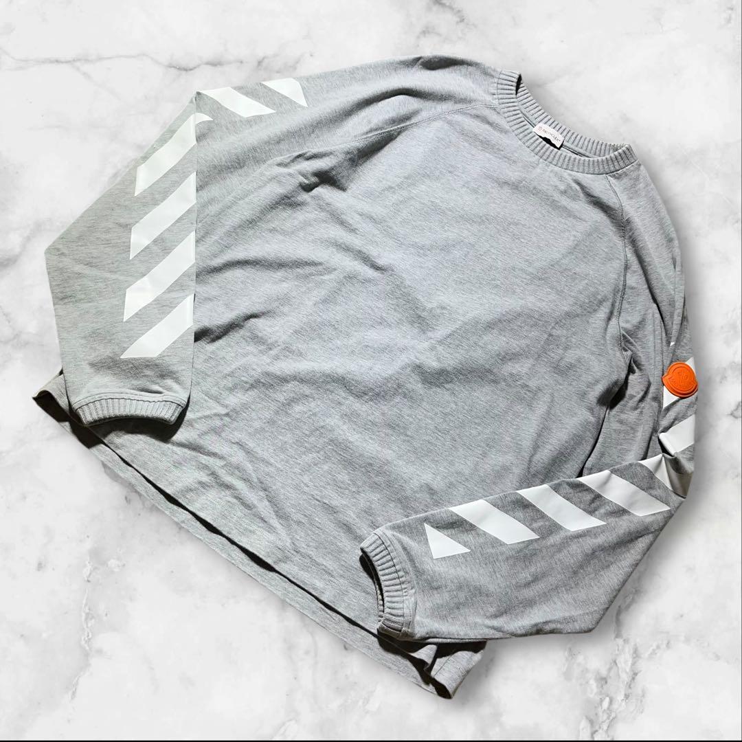 【限定】MONCLER × OFF-WHITE 長袖Tシャツ　グレー　Lサイズ