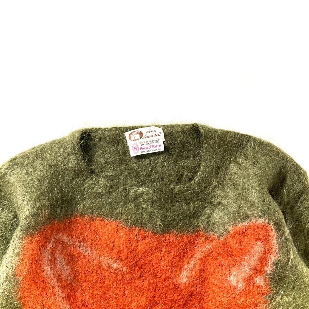極美品 60s 70s ヴィンテージ モヘアセーター フォックス キツネ柄