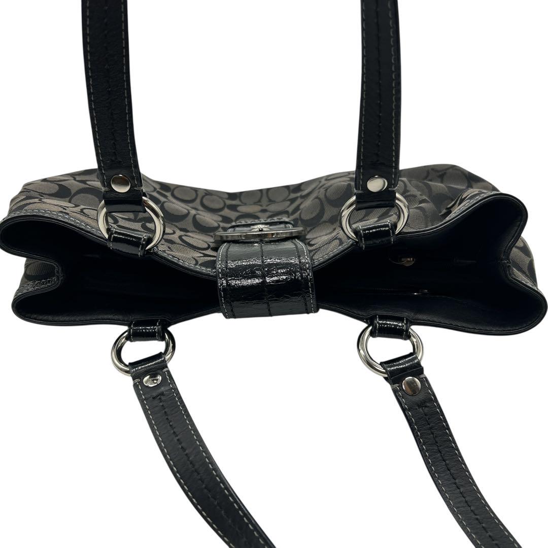 極美品】COACH ソーホー シグネチャー トートバッグ ブラック