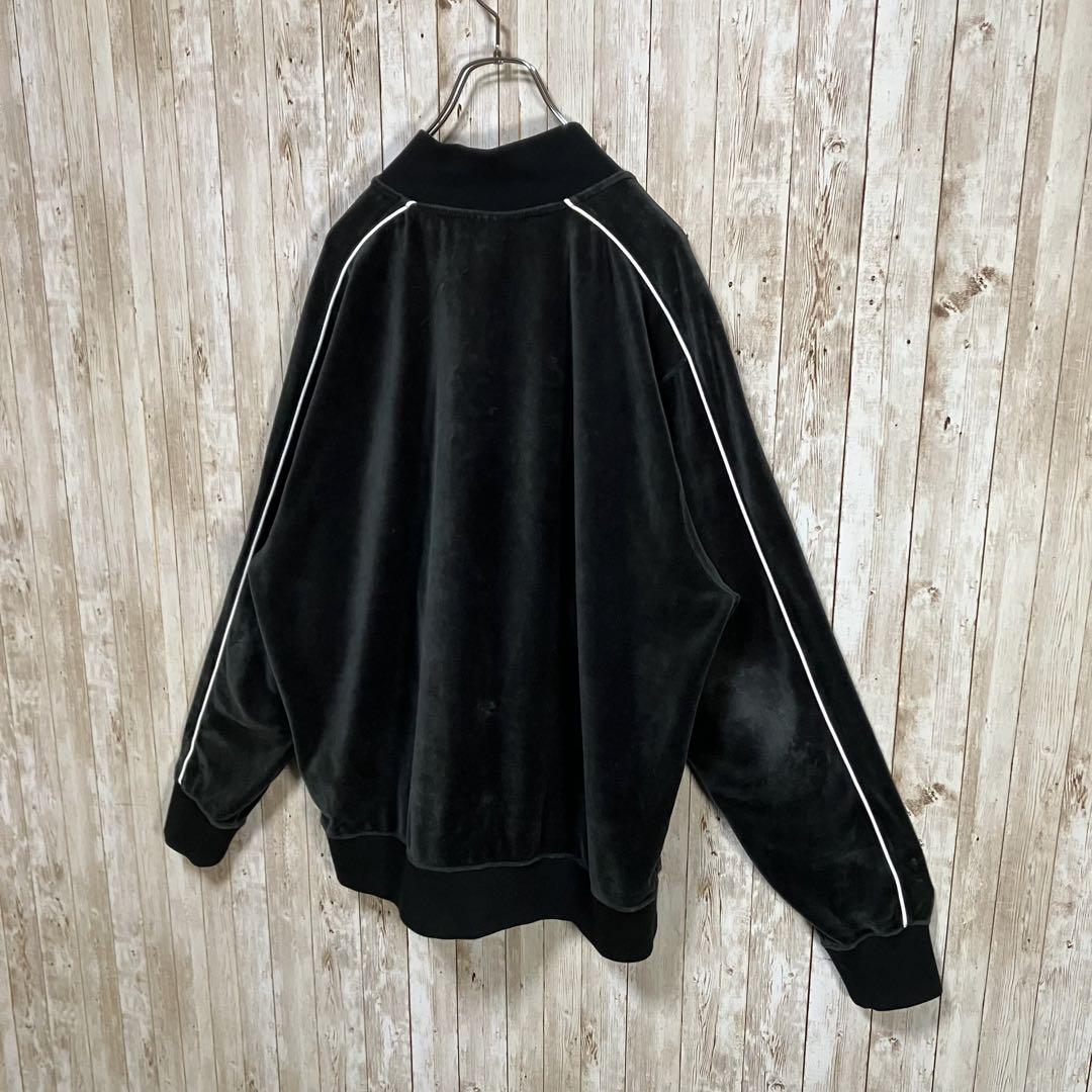 642 NIKE ナイキ　ベロアトラックジャケット　ブラック　刺繍ロゴ　XL