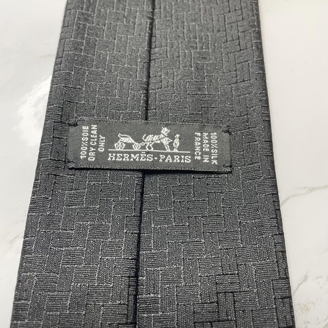 ✨極美品✨HERMES ネクタイ H織タイ ファソネH 高級シルク 定番 人気