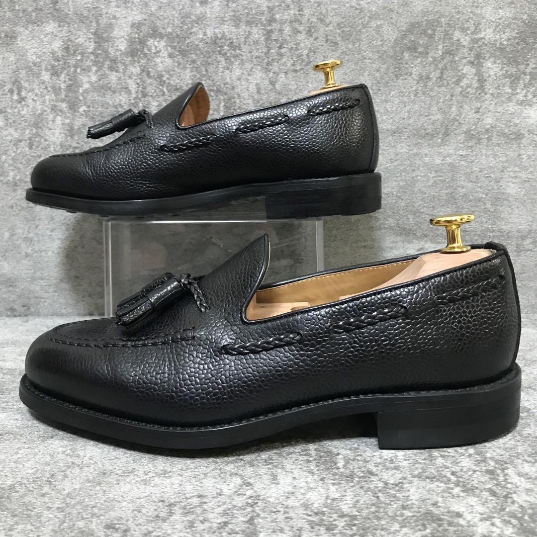 【美品】バーウィック4340 タッセルローファー シボ革 ブラック UK5.5