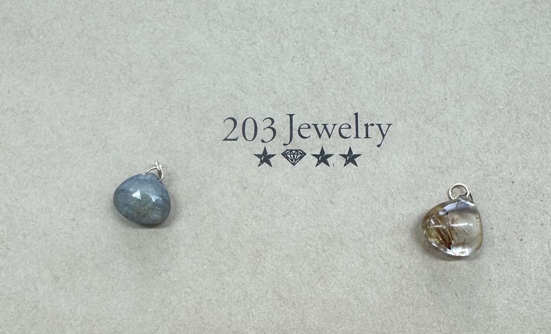 203Jewelry チャーム サファイヤ ルチルクォーツ