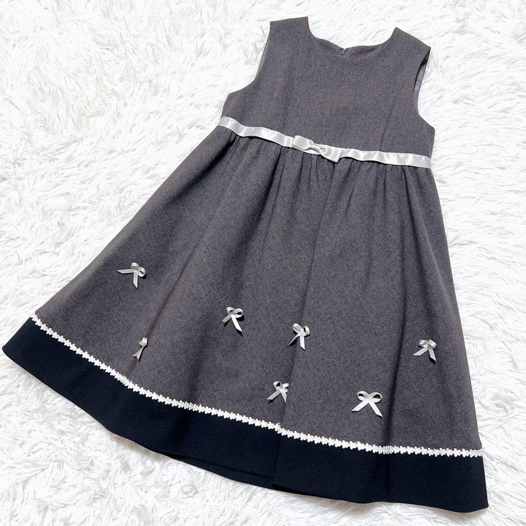 【美品】デコラピンキーズ フォーマル ワンピーススーツ コサージュ 130