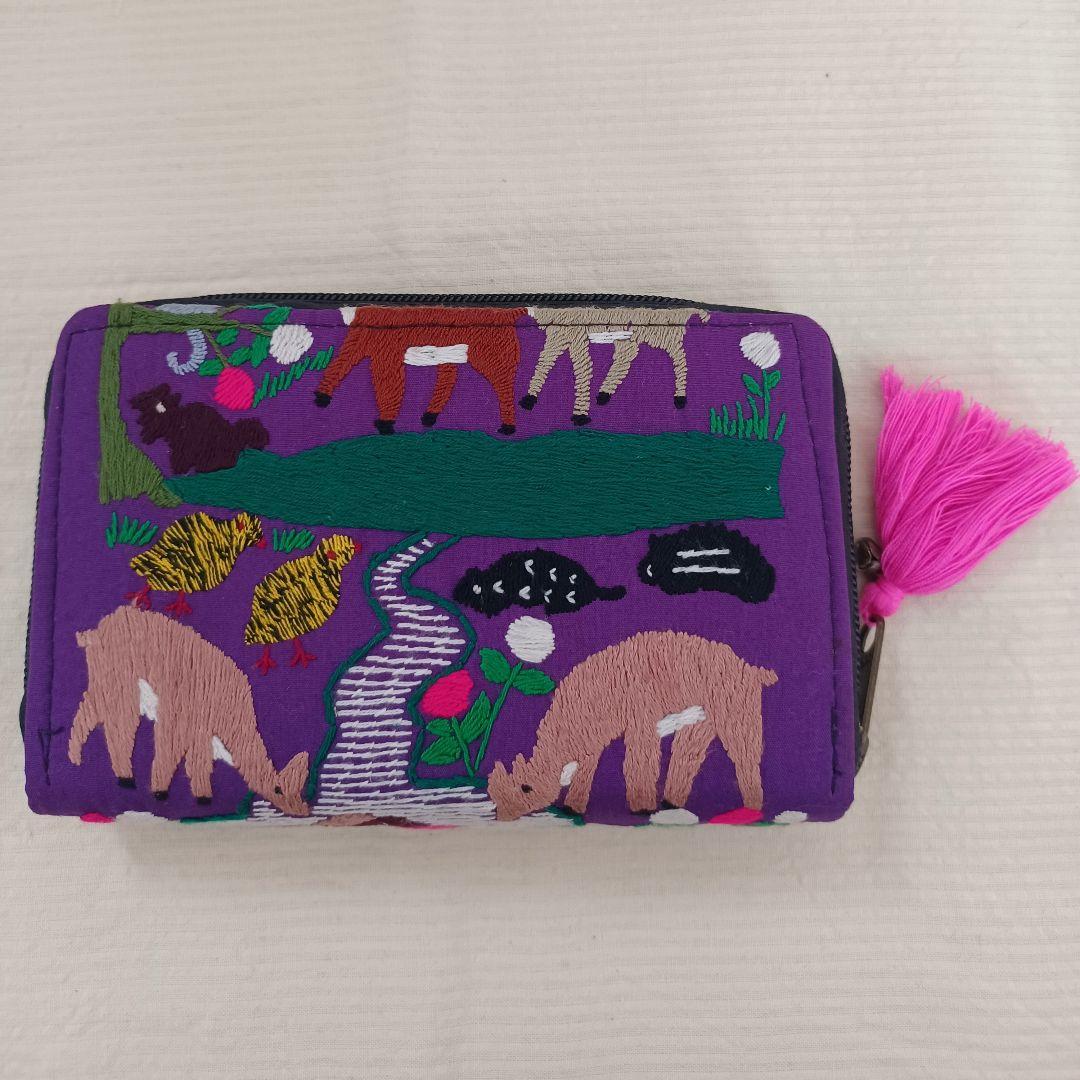 【送料込】 貴重 エスニック 財布 タッセル 刺繍 ハンドメイド デザイン 小物